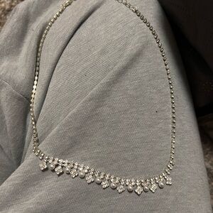 Windsor Silver-Tone Crystal & Pearl Fringe Necklace